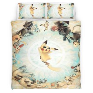 Pikachu And Eevee Evolutions Pokemon Duvet Cover