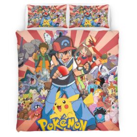 Pikachu Detective All Characters 3 Duvet Cover