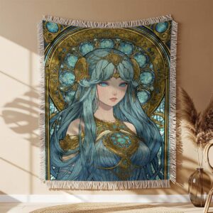 Alternative view of Princess stained glass style Woven Blanket