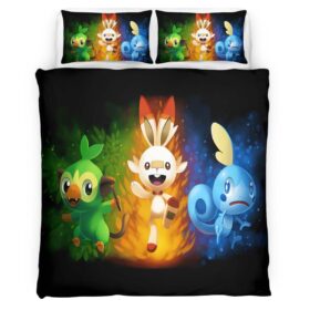 Scorbunny Grookey Sobble Pokemon 3 Duvet Cover
