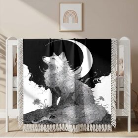 She-wolf spirit Woven Blanket