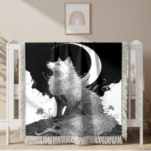 She-wolf spirit Woven Blanket