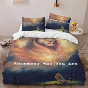 Alternative view of Simba and Mufasa The Lion King 02 Duvet Cover