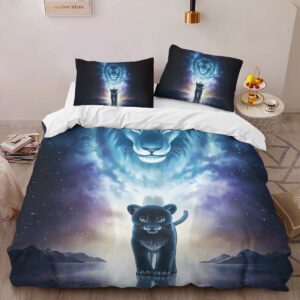 Alternative view of Simba and Mufasa The Lion King 04 Duvet Cover