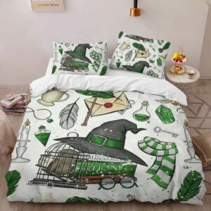 Alternative view of Slytherin Harry Potter 3 Duvet Cover