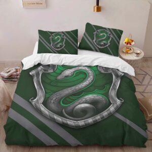Alternative view of Slytherin House Harry Potter 02 Duvet Cover