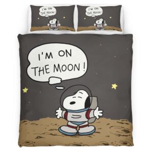 Snoopy I am on the moon Duvet Cover