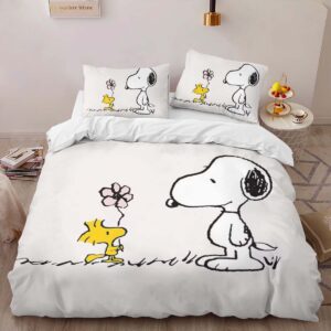 Alternative view of Snoopy and Woodstock Duvet Cover