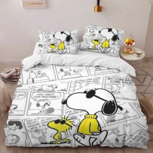 Alternative view of Snoopy and Woodstock 3 Duvet Cover