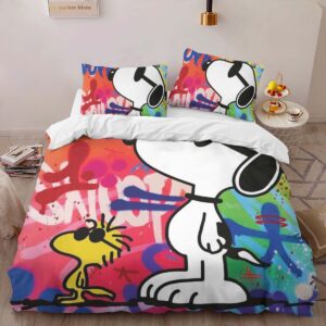 Alternative view of Snoopy and Woodstock 6 Duvet Cover