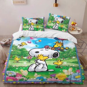 Alternative view of Snoopy and Woodstock 7 Duvet Cover