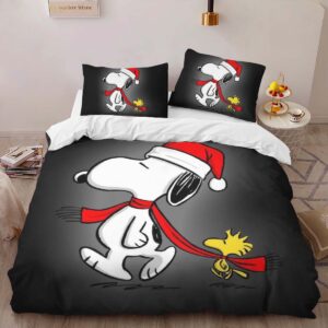 Alternative view of Snoopy and Woodstock 9 Duvet Cover