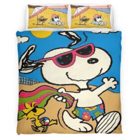 Snoopy and Woodstock Summer Fun Duvet Cover