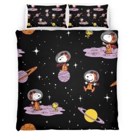 Snoopy and Woodstock to the moon Duvet Cover