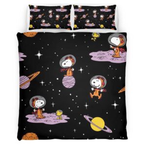 Snoopy and Woodstock to the moon Duvet Cover