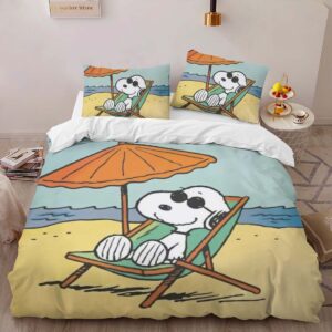 Alternative view of Snoopy in summer Duvet Cover