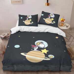 Alternative view of Snoopy to the moon 3 Duvet Cover
