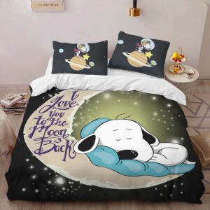 Alternative view of Snoopy to the moon 4 Duvet Cover