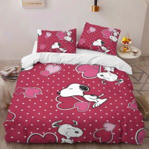 Alternative view of Snoopy with love Duvet Cover