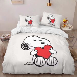 Alternative view of Snoopy with love heart Duvet Cover
