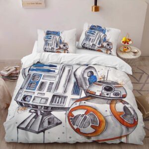 Alternative view of Spaceship Star Wars Robots Duvet Cover