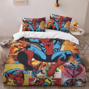 Alternative view of Spider-man Comic Duvet Cover