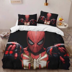 Alternative view of Spider-man Dark Background Duvet Cover