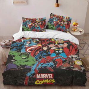 Alternative view of Spider-man in Marvel Comics Duvet Cover