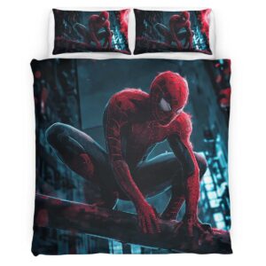 Spider-man in the city Duvet Cover