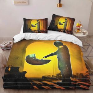 Alternative view of Star Wars Baby Yoda The Mandalorian Movie Duvet Cover