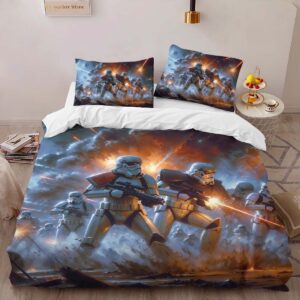 Alternative view of Star Wars Battlefront II Storntroopers in battle Duvet Cover