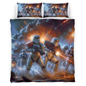 Star Wars Battlefront II Storntroopers in battle Duvet Cover