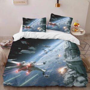 Alternative view of Star Wars Space battle Duvet Cover