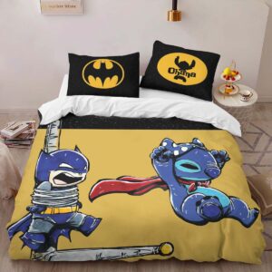 Alternative view of Stitch And Batman Style Duvet Cover