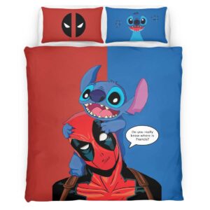 Stitch And Deadpool Duvet Cover