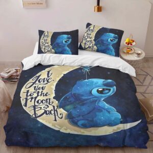 Alternative view of Stitch I Love You To The Moon And Back Duvet Cover