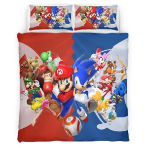Super Mario And Sonic Nintendo Characters 2 Duvet Cover