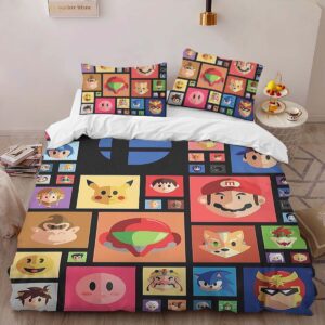 Alternative view of Super Mario Characters 26 Duvet Cover