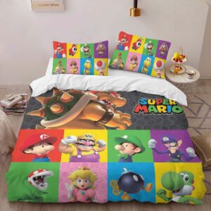 Alternative view of Super Mario Characters 39 Duvet Cover