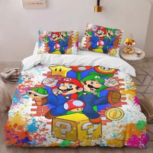 Alternative view of Super Mario Luigi Duvet Cover