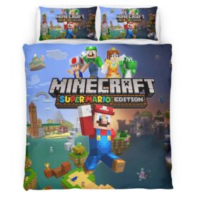 Super Mario Minecraft Style Duvet Cover