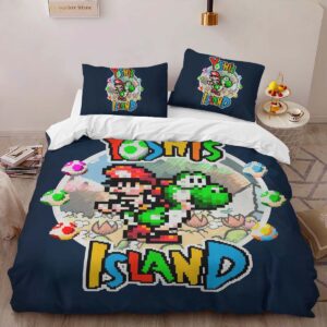 Alternative view of Super Mario Yoshis Island Duvet Cover