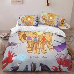 Alternative view of Thanos Gloves Avengers Marvel Infinity War Duvet Cover