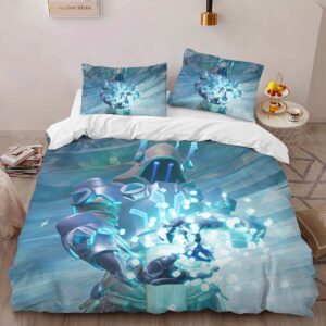Alternative view of The Ice King Ice Storm Fortnite Duvet Cover