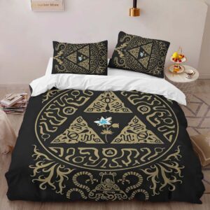 Alternative view of The Legend of Zelda Breath of the Wild Triforce Duvet Cover
