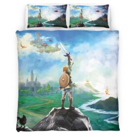 The Legend of Zelda Link on the hilltop with strong look Duvet Cover