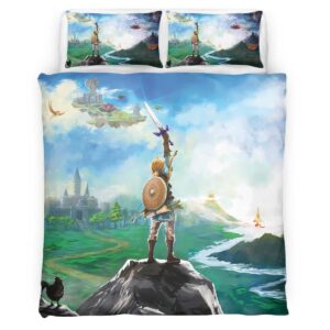 The Legend of Zelda Link on the hilltop with strong look Duvet Cover