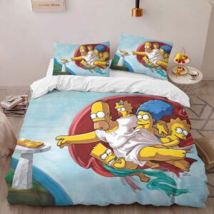 Alternative view of The Simpsons The Creation Of Adam Duvet Cover