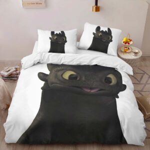 Alternative view of Toothless How To Train Your Dragon 02 Duvet Cover
