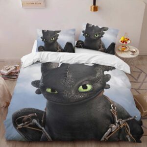Alternative view of Toothless How To Train Your Dragon 03 Duvet Cover